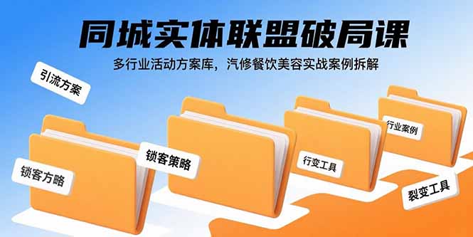 （15833期）同城实体联盟破局课，多行业活动方案库，汽修餐饮美容实战案例拆解-创安网_汇聚全网热门项目资源