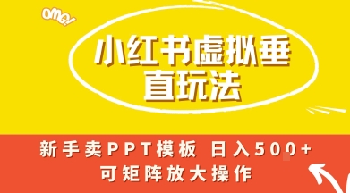 小红书卖PPT模板日入5张+，全新虚拟项目垂直玩法，可矩阵放大盈利-创安网_汇聚全网热门项目资源