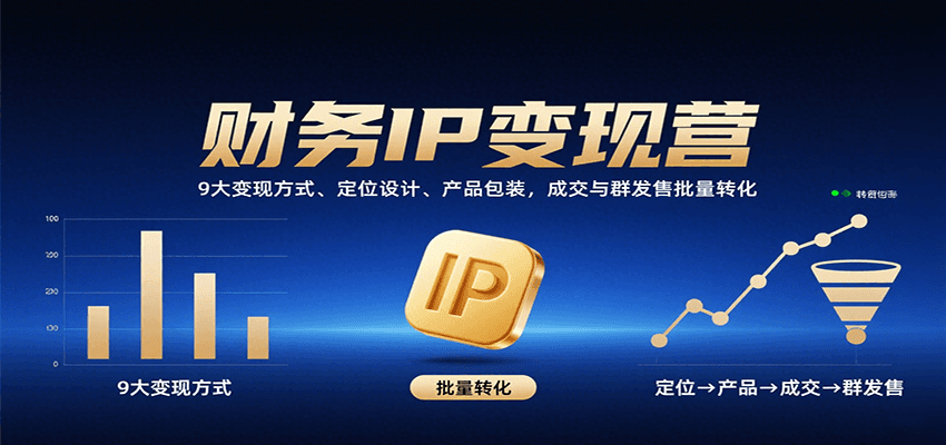 财务IP变现营：9大变现方式、定位设计、产品包装，成交与群发售批量转化-创安网_汇聚全网热门项目资源