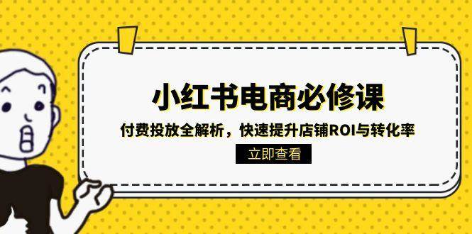 小红书电商必修课：付费投放全解析，快速提升店铺ROI与转化率-创安网_汇聚全网热门项目资源
