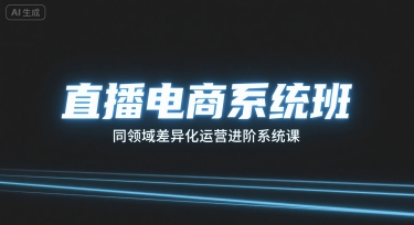 直播电商系统班，同领域差异化运营进阶系统课-创安网_汇聚全网热门项目资源