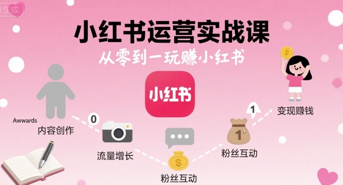 小红书运营实战课，从零到一玩賺小红书-创安网_汇聚全网热门项目资源