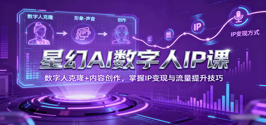 星幻AI数字人IP课，数字人克隆+内容创作，掌握IP变现与流量提升技巧-创安网_汇聚全网热门项目资源