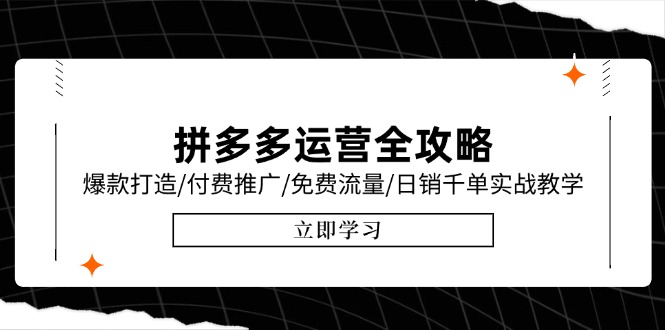 （15085期）拼多多运营全攻略，爆款打造/付费推广/免费流量/日销千单实战教学/6月更新-创安网_汇聚全网热门项目资源