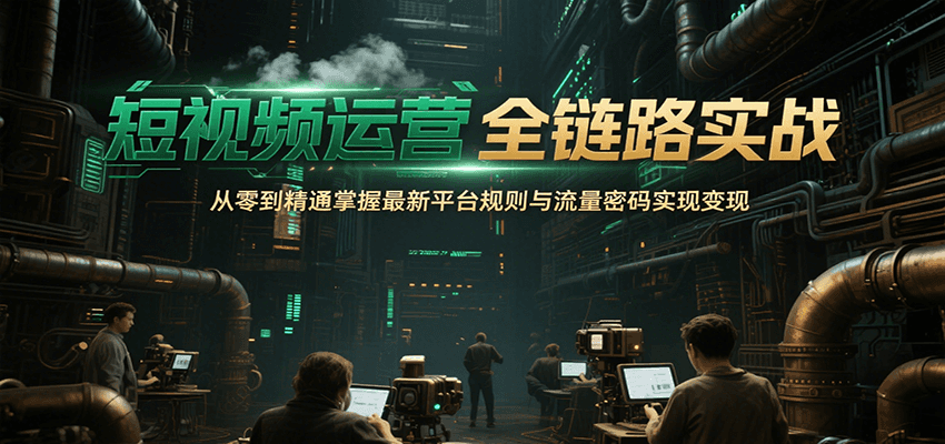 短视频运营全链路实战，从零到精通掌握最新平台规则与流量密码实现变现-创安网_汇聚全网热门项目资源
