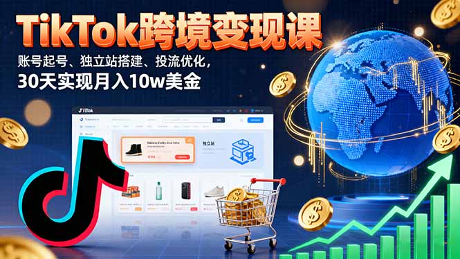 （16034期）TikTok跨境变现课：账号起号、独立站搭建、投流优化，30天实现月入10w美金-创安网_汇聚全网热门项目资源