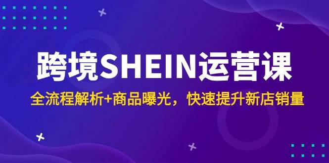 跨境SHEIN运营课，全流程解析+商品曝光，快速提升新店销量-创安网_汇聚全网热门项目资源