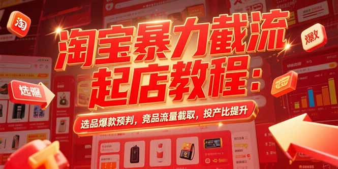 （15468期）淘宝暴力截流起店教程：选品爆款预判，竞品流量截取，投产比提升-创安网_汇聚全网热门项目资源