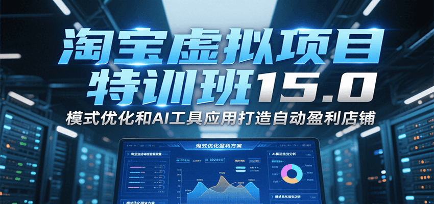 淘宝虚拟项目特训班15.0，模式优化和AI工具应用打造自动盈利店铺-创安网_汇聚全网热门项目资源