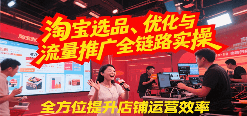 淘宝选品、优化与流量推广全链路实操，全面提升店铺运营效率-创安网_汇聚全网热门项目资源
