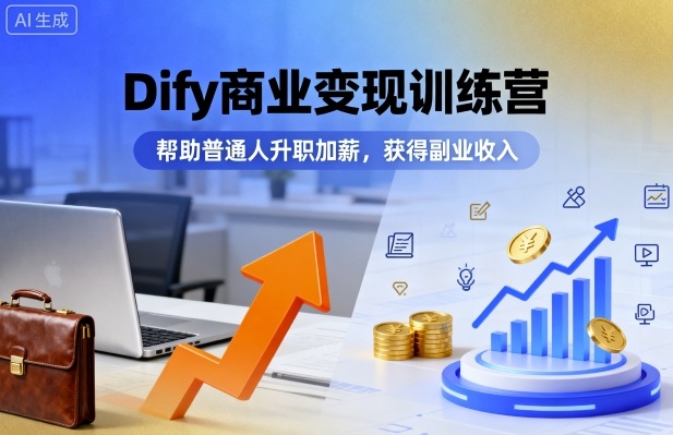 Dify商业变现训练营，帮助普通人升职加薪，获得副业收入-创安网_汇聚全网热门项目资源