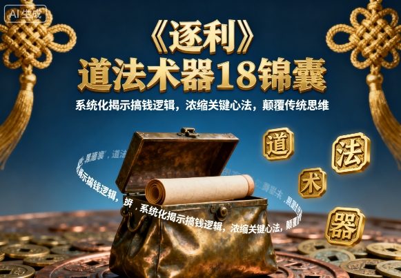 《逐利》道法术器18锦囊，系统化揭示搞钱逻辑，浓缩关键心法，颠覆传统思维-创安网_汇聚全网热门项目资源