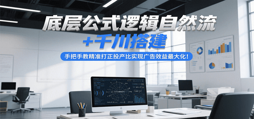 底层公式逻辑自然流+千川搭建，手把手教精准打正投产比实现广告效益最大化！-创安网_汇聚全网热门项目资源