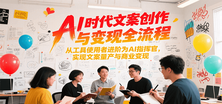 AI时代文案创作与变现全流程，从工具使用者进阶为AI指挥官，实现文案量产与商业变现-创安网_汇聚全网热门项目资源