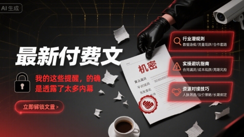 最新付费文：我的这些提醒，的确是透露了太多内幕-创安网_汇聚全网热门项目资源