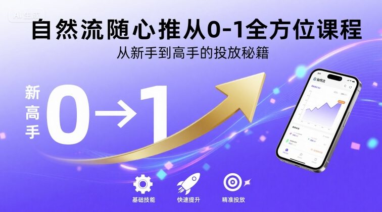 自然流随心推从0-1全方位课程，从新手到高手的投放秘籍-创安网_汇聚全网热门项目资源