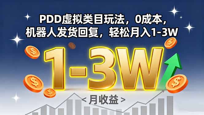 （15968期）PDD虚拟类目玩法，0成本，机器人发货回复，轻松月入1-3W-创安网_汇聚全网热门项目资源