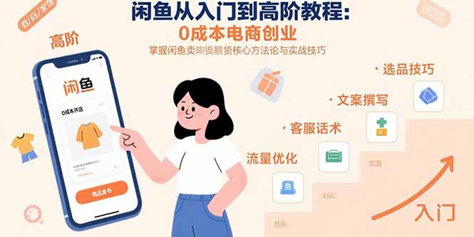 （15640期）闲鱼从入门到高阶教程：0成本电商创业，掌握闲鱼卖货核心方法论与实战技巧-创安网_汇聚全网热门项目资源