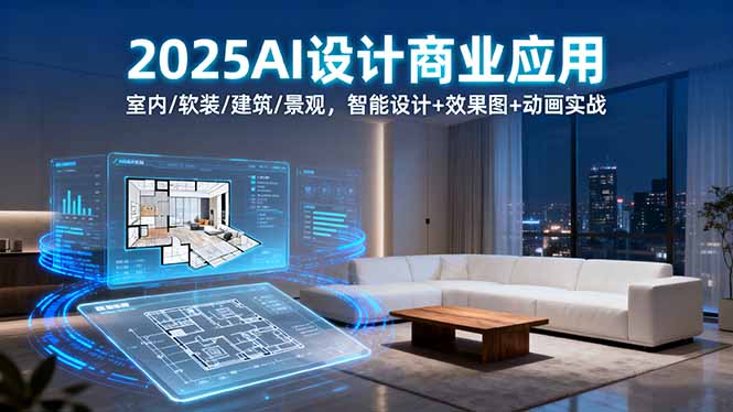 （16052期）2025AI设计商业应用：室内/软装/建筑/景观，智能设计+效果图+动画实战-创安网_汇聚全网热门项目资源