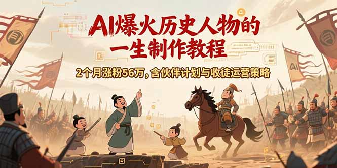 （15336期）AI历史人物赛道课程，2个月涨粉56万，含伙伴计划与收徒运营策略-创安网_汇聚全网热门项目资源