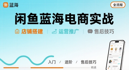 闲鱼蓝海电商实战，店铺搭建运营售后全流程-创安网_汇聚全网热门项目资源