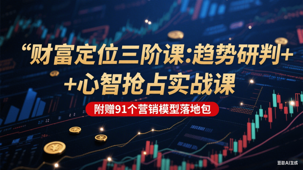 财富定位三阶：趋势研判 + 心智抢占实战课，附赠91个营销模型落地包