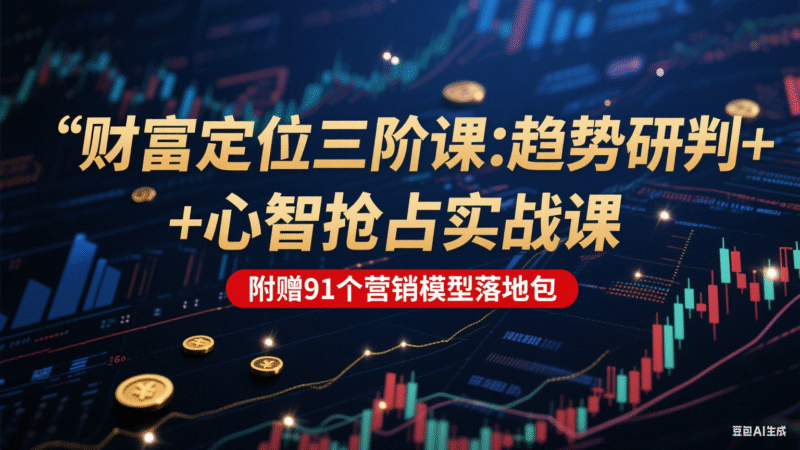 财富定位三阶:趋势研判 + 心智抢占实战课,附赠91个营销模型落地包-中创网,冒泡网,福缘网创业项目大全-创安网