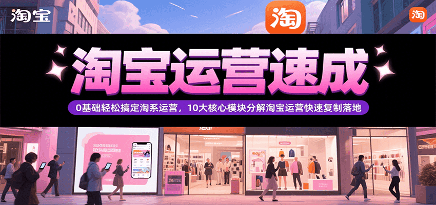 淘宝运营速成，0基础轻松搞定网店运营，10大核心模块分解快速复制落地（更新）-创安网_汇聚全网热门项目资源