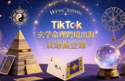 TikTok玄学命理跨境出海双语掘金课，手把手教你用命理知识精准直击海外用户痛点-创安网_汇聚全网热门项目资源
