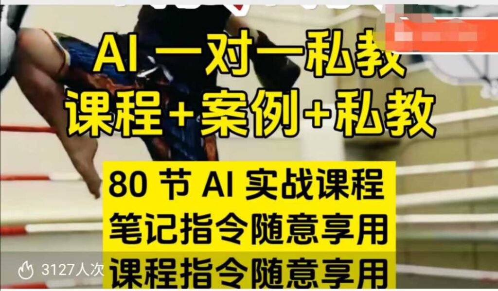AI指令实战课，课程+案例，80节AI实战课程，笔记指令随意享用，课程指令随意享用（更新7月）