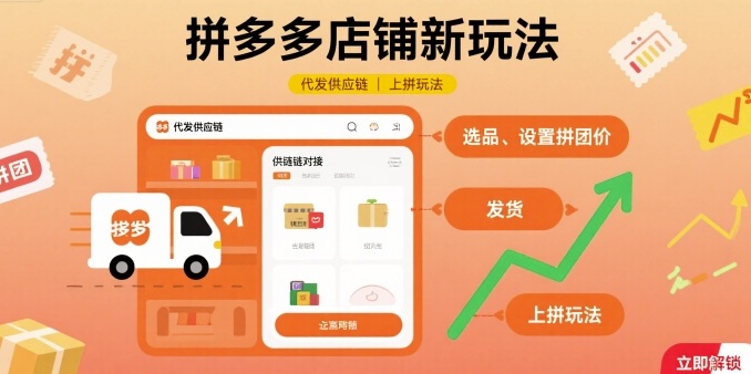 拼多多店铺新玩法，代发供应链上拼玩法-创安网_汇聚全网热门项目资源