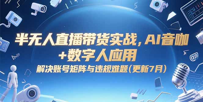 （15280期）半无人直播带货实战，AI音咖+数字人应用 解决账号矩阵与违规难题(更新7月)-创安网_汇聚全网热门项目资源