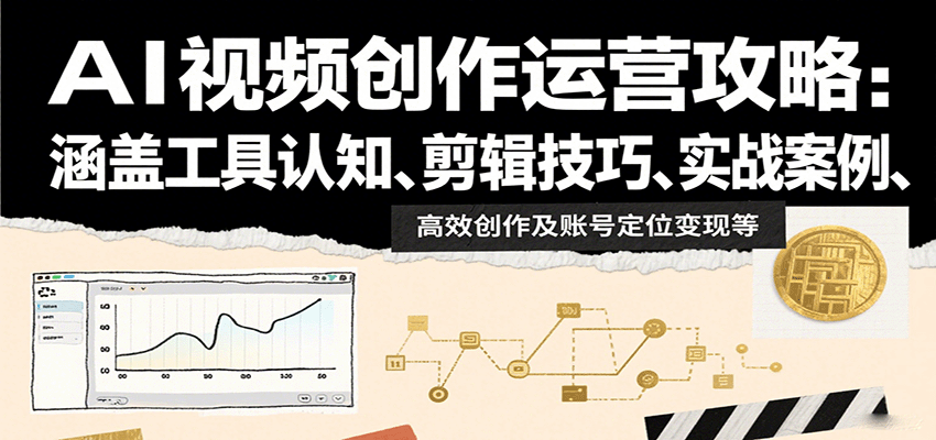 AI视频创作运营攻略：涵盖工具认知、剪辑技巧、实战案例、高效创作及账号定位变现等-创安网_汇聚全网热门项目资源