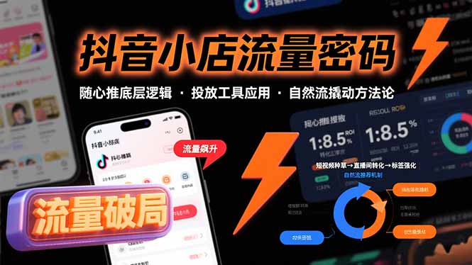 （15680期）抖音小店流量密码，随心推底层逻辑，投放工具应用，自然流撬动核心方法论-创安网_汇聚全网热门项目资源