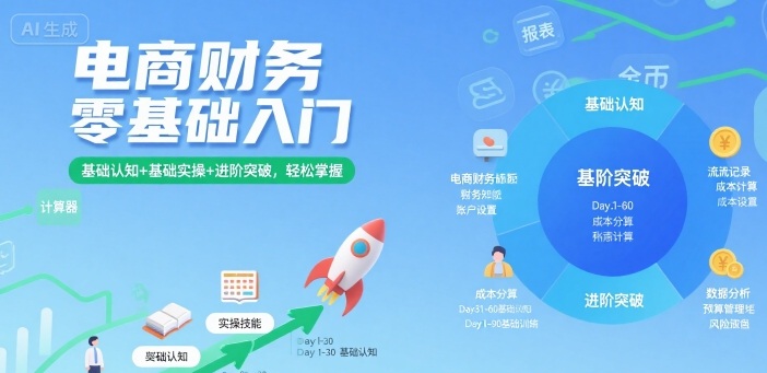 电商财务零基础入门，基础认知+基础实操+进阶突破，轻松掌握-创安网_汇聚全网热门项目资源