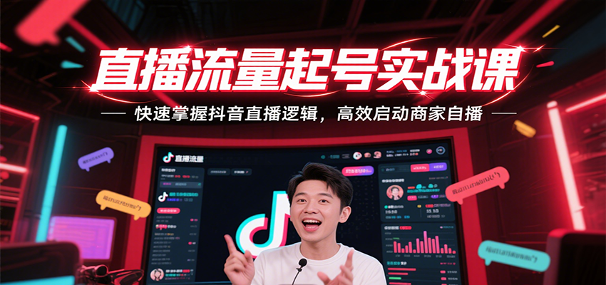 直播流量起号实战课，快速掌握抖音直播逻辑，高效启动商家自播-创安网_汇聚全网热门项目资源