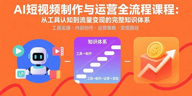 （15863期）AI短视频制作与运营全流程课程：从工具认知到流量变现的完整知识体系-创安网_汇聚全网热门项目资源