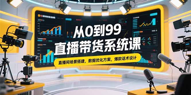 （15362期）从0到99直播带货系统课，直播间场景搭建，数据优化方案，爆款话术设计-创安网_汇聚全网热门项目资源