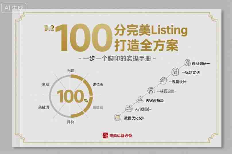 100分完美Listing打造全方案，想要完美listing必须是需要一步一个脚印的