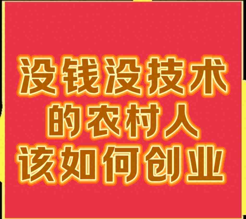 农村人没钱没技术，该如何创业？来试试这些项目吧！