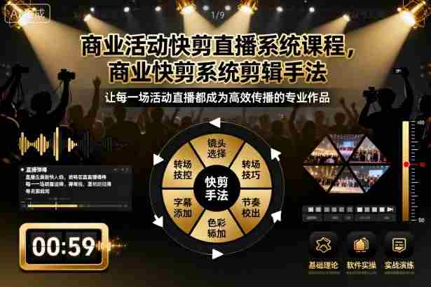 商业活动快剪直播系统课程，商业快剪系统剪辑手法