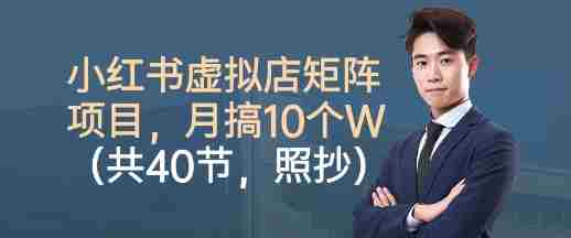 小红书虚拟店矩阵项目，照抄照做，月搞1W+（共40节）