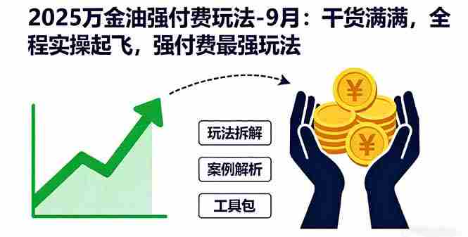 （16202期）2025万金油强付费玩法-9月：干货满满，全程实操起飞，强付费最强玩法