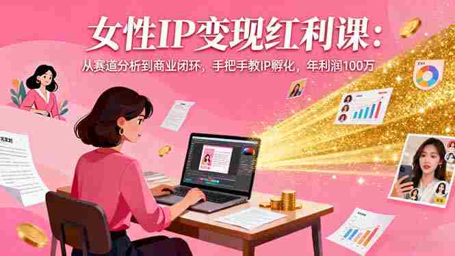 （16294期）女性IP变现红利课：从赛道分析到商业闭环，手把手教IP孵化，年利润100万