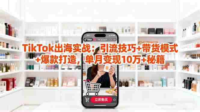 （16358期）「TikTok出海实战」引流技巧+带货模式+爆款打造，单月变现10万+秘籍