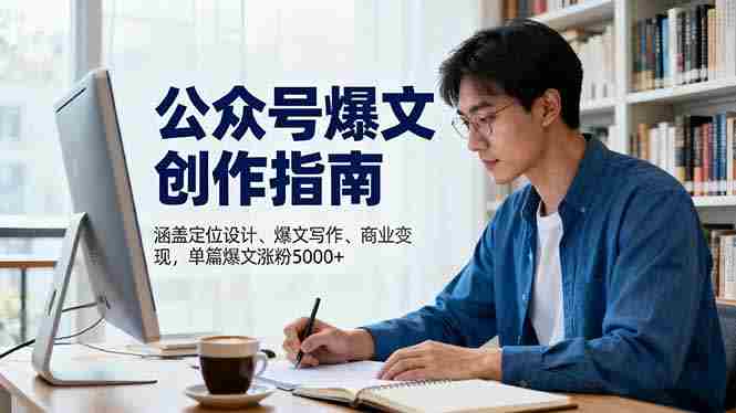 （16380期）公众号爆文创作指南，涵盖定位设计+爆文写作+商业变现，单篇爆文涨粉5000+