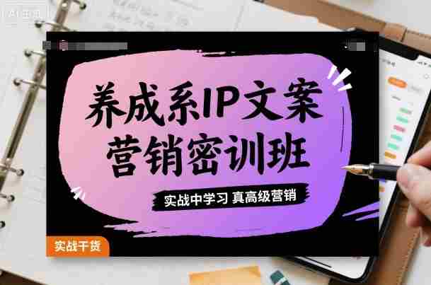 养成系IP文案营销密训班，实战中学习真高级营销