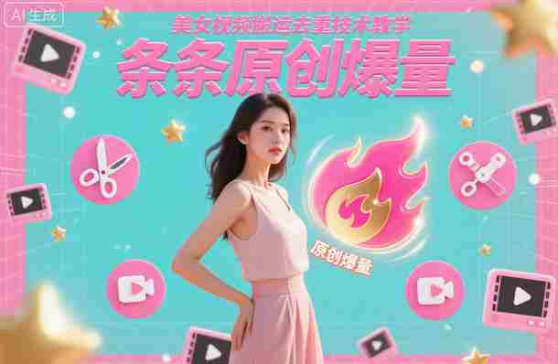 美女视频搬运去重技术教学，条条原创爆量