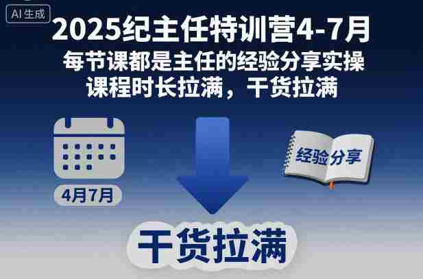 2025纪主任特训营4-7月，每节课都是主任的经验分享实操，课程时长拉满，干货拉满