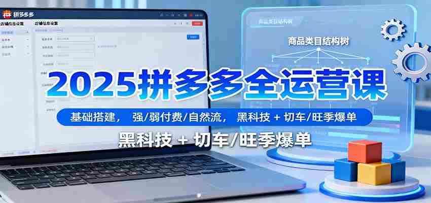 2025拼多多全运营课：基础搭建，强/弱付费/自然流，黑科技 + 切车/旺季爆单